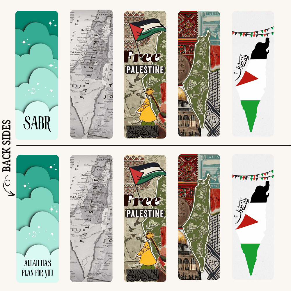 Gaza bookmarks set of 12 6 Gaza bookmarks pack of 5